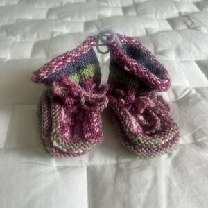 Multicolor Knit Baby Booties